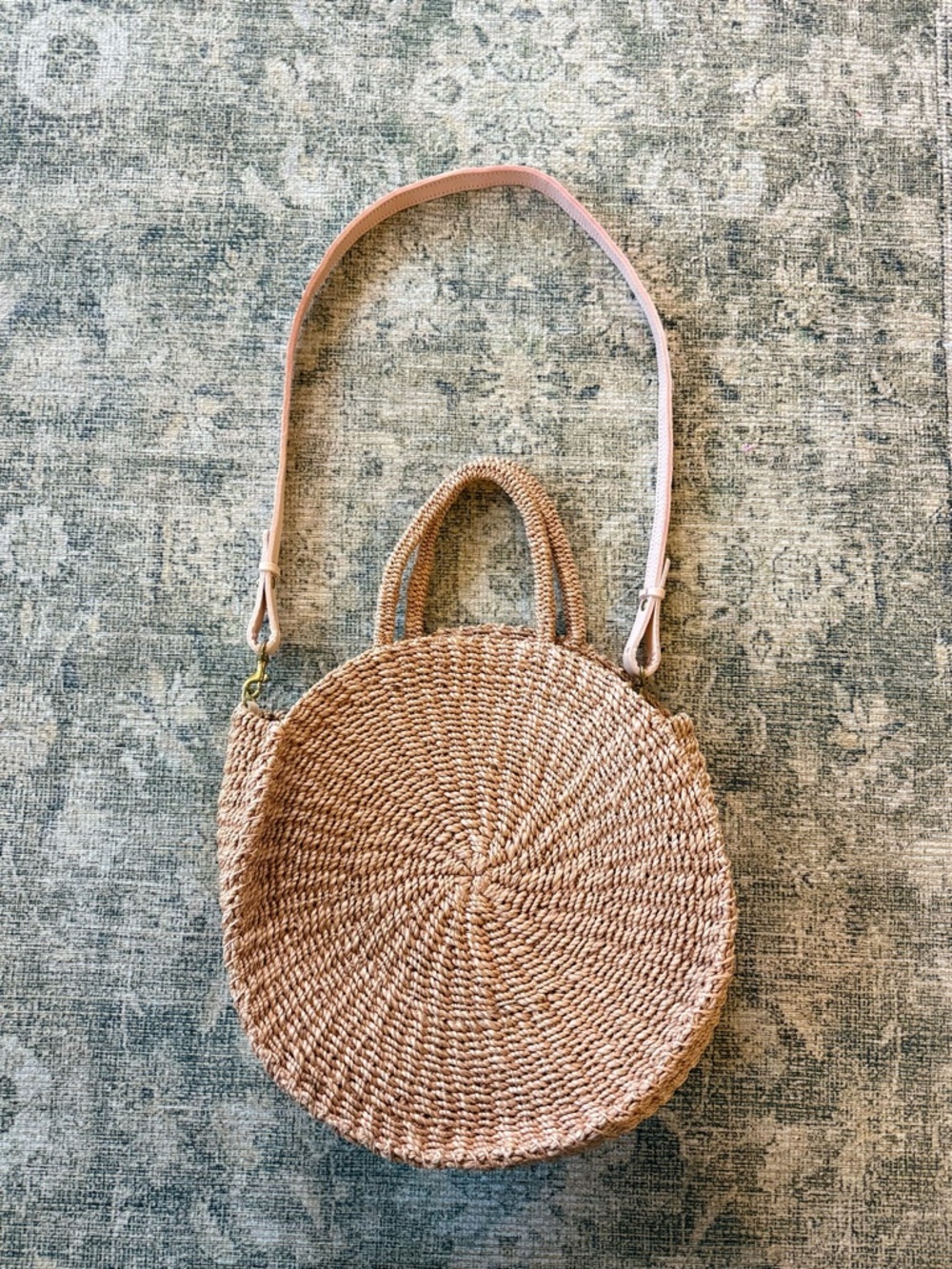 Clare V. Straw Alice Handle Bag Gold Hardware Beach Boho Spring Summer Luxury - Picture 2 of 13